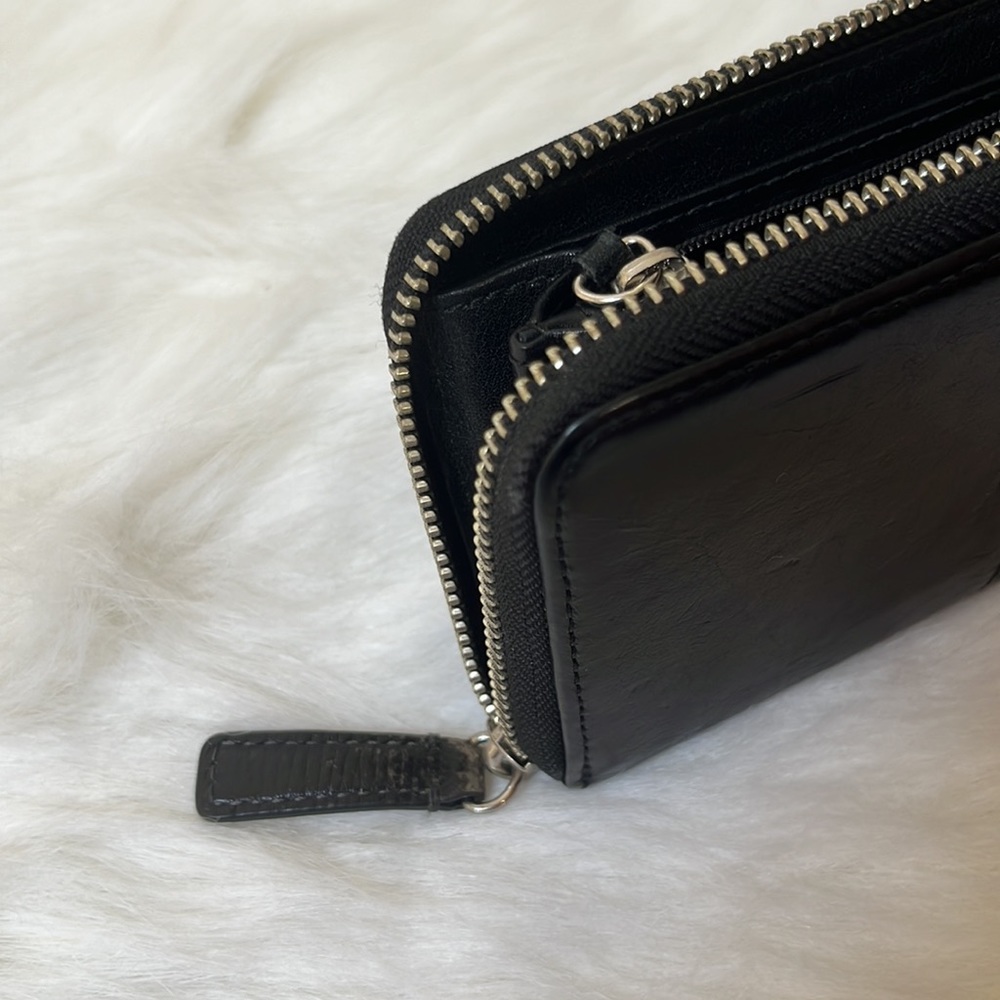 Coach Leather Zip Continental Wallet in Black - Picture 7 of 7